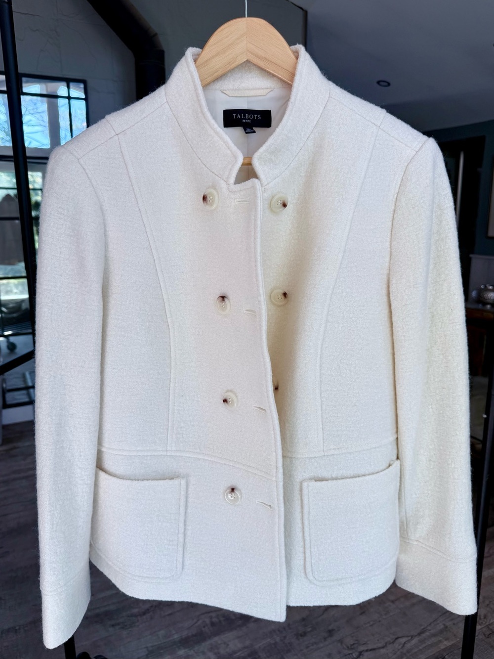 Talbots Petite Ivory Wool Blend Bouclé Jacket 16P